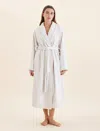 Papinelle Long Plush Robe In Ecru