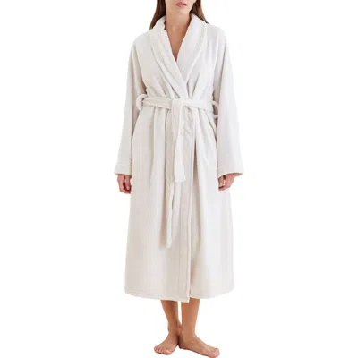 Papinelle Long Plush Robe In White
