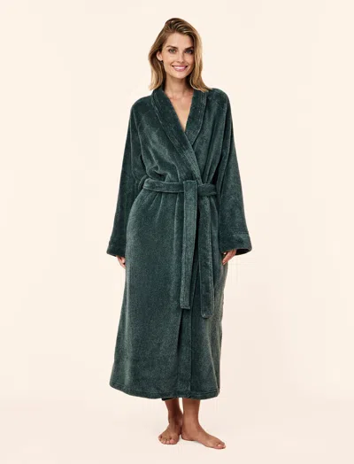 Papinelle Long Plush Robe In Green