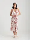 Papinelle Lou Lou Silk Long Slip In Rose Pink
