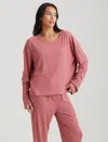 Papinelle Waffle Knit Pajama Top In Soft Cinnamon