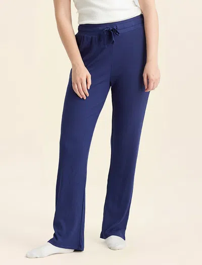 Papinelle Luxe Rib Modal Wide Leg Pant In Navy