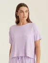 Papinelle Luxe Rib Soft Touch Tee In Misty Lilac