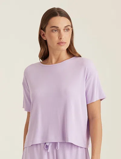 Papinelle Luxe Rib Soft Touch Tee In Misty Lilac