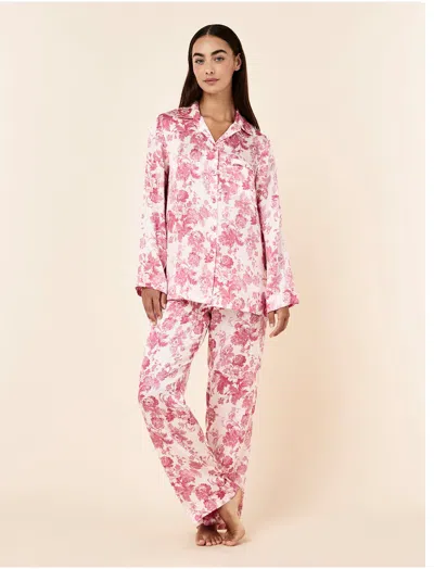 Papinelle Madelyn Silk Full Length Pj In Pink