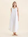 Papinelle Madison Button-up Maxi Nightgown In White