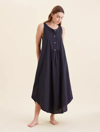 Papinelle Madison Panel Front Maxi Nightie In Black