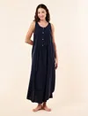 Papinelle Madison Panel Front Maxi Nightie In Blue