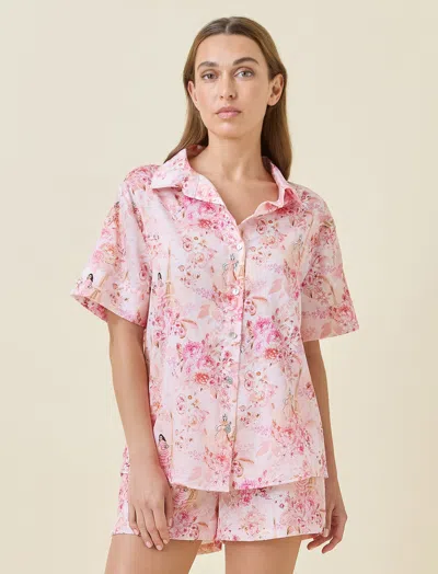 Papinelle Magnificent Mess Short Sleeve Shirt In Pink