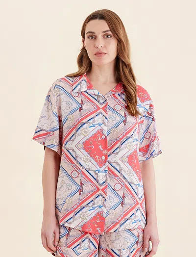 Papinelle Marine Short Sleeve Shirt In Multi