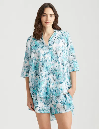 Papinelle Megan Hess Butterfly Flowy Pj Shirt In Serene Blue