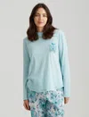 Papinelle Megan Hess Butterfly Long Sleeve Print Tee In Serene Blue