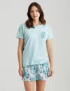 Papinelle Megan Hess Butterfly Print Tee In Serene Blue