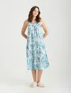 Papinelle Megan Hess Butterfly Strappy Tiered Nightie In Serene Blue