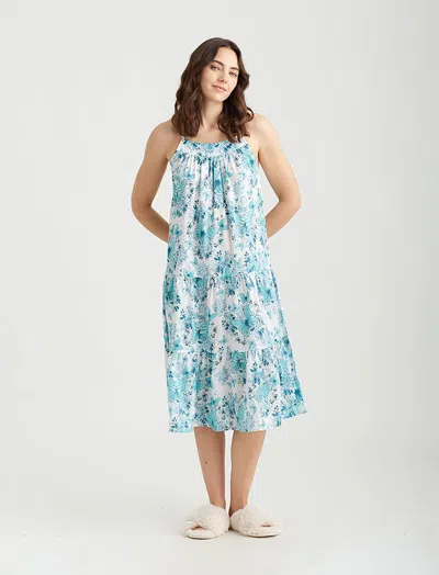 Papinelle Megan Hess Butterfly Strappy Tiered Nightie In Serene Blue