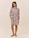 Papinelle Meribel Pleated Cotton Blend Nightgown In Pink