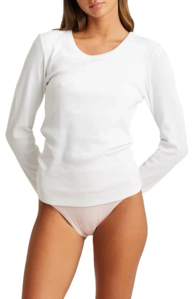 Papinelle Milla Rib Pajama T-shirt In White