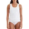 Papinelle Milla Rib Shelf Bra Henley Tank In White