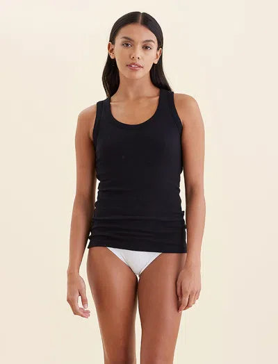 Papinelle Milla Rib Shelf Bra Tank In Black