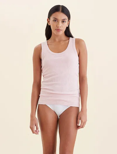 Papinelle Milla Rib Shelf Bra Tank In Pink