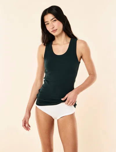 Papinelle Milla Rib Shelf Bra Tank In Green