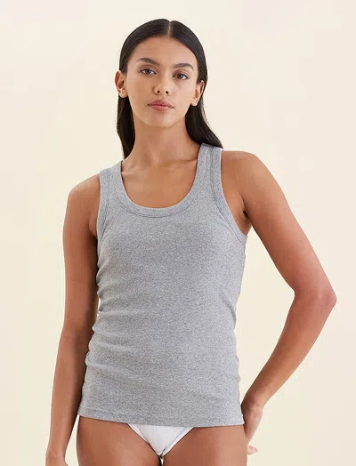 Papinelle Milla Rib Shelf Bra Tank In Grey