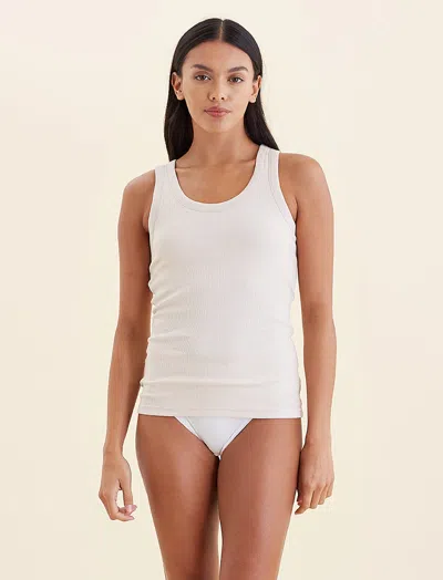 Papinelle Milla Rib Shelf Bra Tank In White
