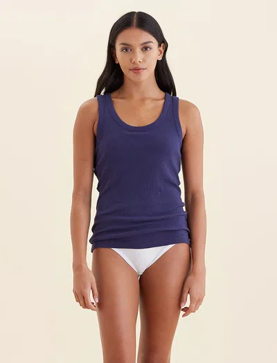 Papinelle Milla Rib Shelf Bra Tank In Blue