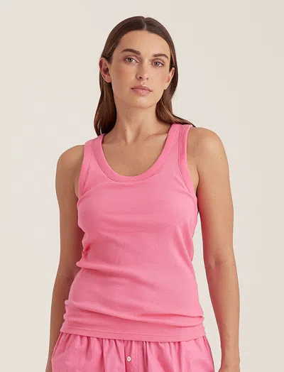 Papinelle Milla Rib Shelf Bra Tank In Pink
