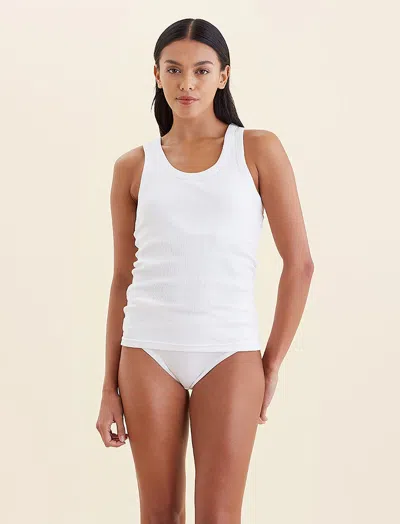 Papinelle Milla Rib Shelf Bra Tank In White