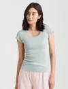 Papinelle Milla Ribbed Shelf Bra T-shirt In Light Moss