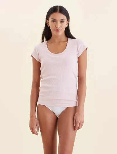 Papinelle Milla Rib Shelf Bra Tee In  Pink