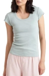 Papinelle Milla Ribbed Shelf Bra T-shirt In Light Moss