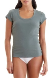 Papinelle Milla Ribbed Shelf Bra T-shirt In Moss