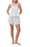 Papinelle Millie Broderie Cotton Voile Short Pajamas In White