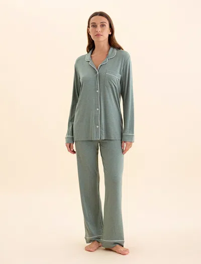 Papinelle Modal Soft Kate Full Length Pj In Deep Moss