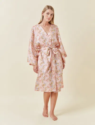 Papinelle Molly Kimono Midi Robe In Pink
