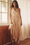 Papinelle Molly Panel Front Maxi Nightgown In White