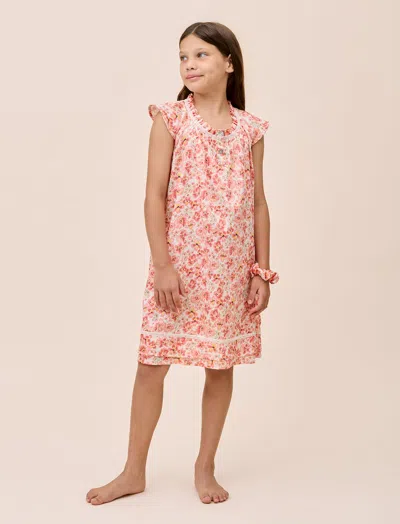 Papinelle Molly Sims Girls Cotton Nightgown & Scrunchie In Pink