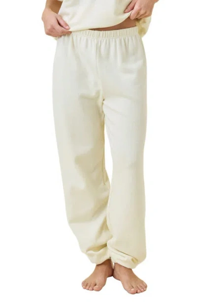 Papinelle Most Wanted Cotton Blend Terry Sweatpants In Soft Cream