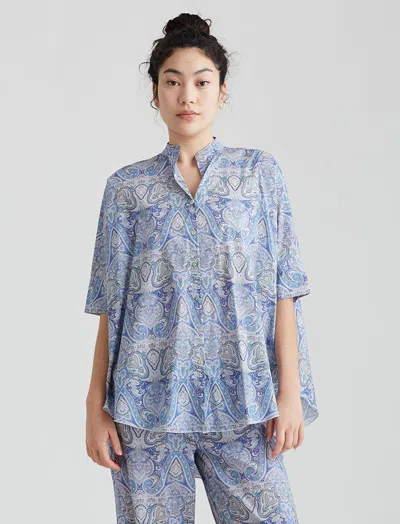 Papinelle Nahla Flowy Shirt In Crystal Blue