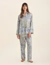 Papinelle Nahla Printed Silk Pj In Crystal Blue