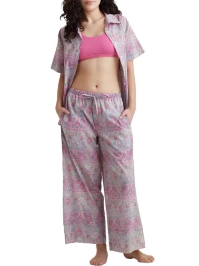 Papinelle Nahla Woven Cotton Pajama Set In Cashmere Rose