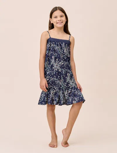 Papinelle Navy Cheri Blossom Girls Strappy Nightgown