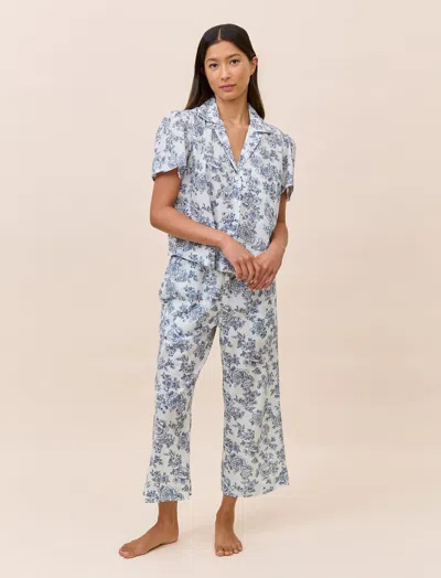 Papinelle Nostalgia Crop Pj Set In Blue