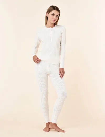 Papinelle Olivia Pointelle Full Length Legging In Sand