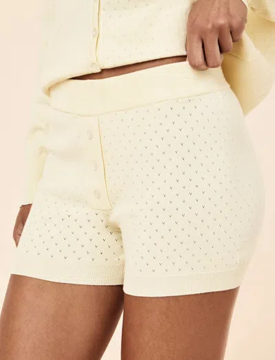 Papinelle Olivia Pointelle Short In Yellow