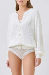 Papinelle Crochet Soft Cotton Cardi In White