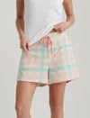 Papinelle Organic Cotton Plaid Boxer Short In English Rose