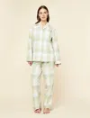 Papinelle Organic Cotton Plaid Full Length Pj In Green